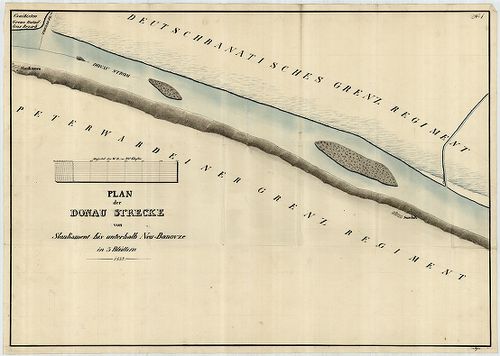 Plan der Donau-Strecke von Slankament bis unterhalb Neu-Bano... [S 12 - Div. XIX. - No. 94:1-3.]