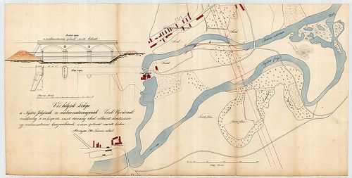 Víz-helyzeti térképe a Nyitra folyónak és malomcsatornájának... [S 12 - Div. XIX. - No. 149:1.]