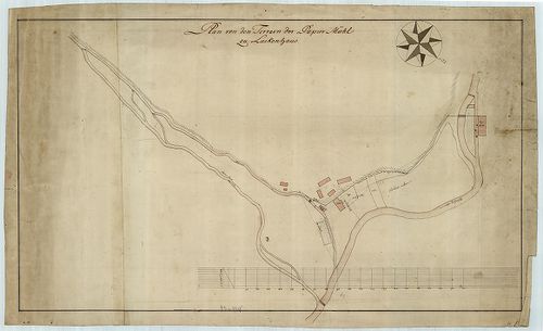 Plan von den Terrain der Papier Mühl zu Lackenhaus [S 16 - No. 175.]
