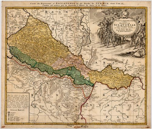 Tabula geographica exhibens Regnum Sclavoniae cum Syrmii Duc... [S 68 - X. - No. 57.]