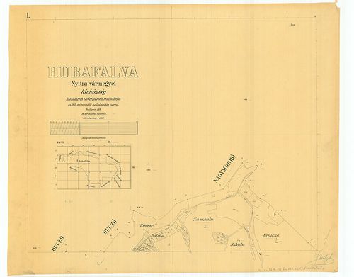 Hubafalva Nyitra vármegyei kisközség kataszteri térképének m... [S 76 - No. 479/1-18.]