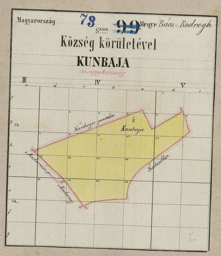 Kunbaja bács-bodrogvármegyei nagyközség kataszteri térképe 1... [S 78 - 004. téka - Kunbaja - 1-15.]
