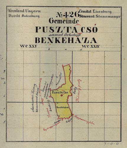 Dorf Puszta-Csó und Ortschaft Benkeháza in Ungarn Oedenburge... [S 78 - 269. téka - Pusztacsó - 1-8....