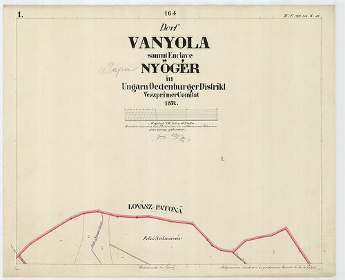 Dorf Vanyola sammt Enclave Nyőgér in Ungarn, Oedenburger Dis... [S 78 - 297. téka - Vanyola - 8-23.]