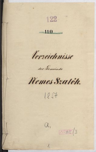 Verzeichnisse der Gemeinde Nemes-Szalók; Alphabetisches Verz... [S 79 - No. 1485/3.]