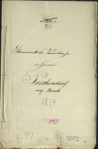 Steuerämtliche Verzeichnisse der Gemeinde Poschendorf, ung. ... [S 79 - No. 1099/5.]