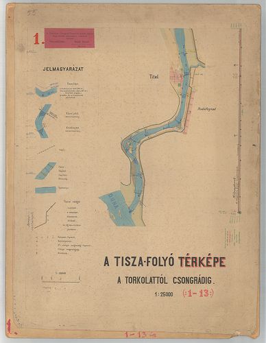 A Tisza-folyó térképe a torkolattól Csongrádig [S 80 - Tisza. - No. 77/1-15.]