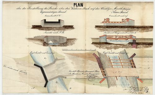 Plan über die Herstellung der Brücke den Kalazer Bach auf de... [S 101 - No. 457/1.]