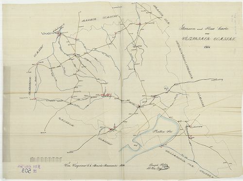 Strassen und Fluss Karte von Veszprimer Comitat [S 101 - No. 503.]