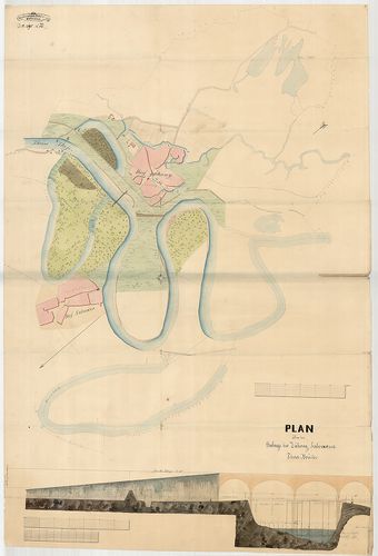 Plan über die Anlage der Záhony Salamoner Theiss Brücke [S 101 - No. 557.]
