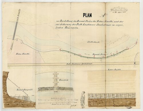 Plan zur Darstellung des Hernád - Flusses bei Hidas-Némethi,... [S 101 - No. 564/1.]