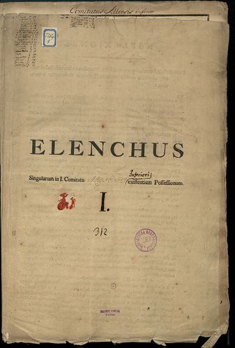 Elenchus singularum in i. Comitatu Albiensi Inferiori existe... [S 103 - No. 6/8-14.]