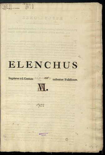 Elenchus singularum in i. Comitatu Krasznensi existentium po... [S 103 - No. 6/44-48.]