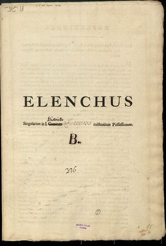 Elenchus singularum in i. Districtu Kővariensi existentium p... [S 103 - No. 6/85-89.]