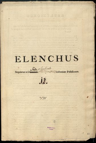 Elenchus singularum in i. Sede Siculicalia Aranyosiensi exis... [S 103 - No. 6/90-93.]