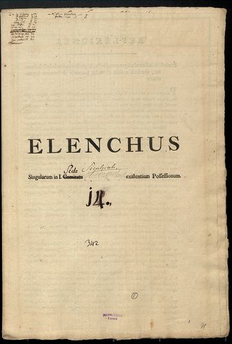 Elenchus singularum in i. Sede Siculicalia Háromszékensi exi... [S 103 - No. 6/98-102.]