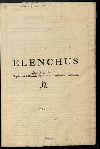 Elenchus singularum in i. Sede Saxonicali Cibiniensi existen... [S 103 - No. 6/115-118.]