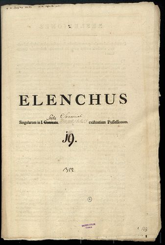 Elenchus singularum in i. Sede Saxonicali Mercuriensi existe... [S 103 - No. 6/123-126.]