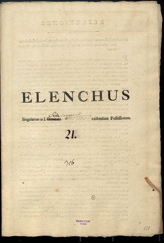 Elenchus singularum in i. Sede Saxonicali Sabesiensi existen... [S 103 - No. 6/131-134.]