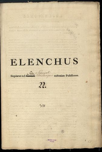 Elenchus singularum in i. Sede Saxonicali Schaesburgensis ex... [S 103 - No. 6/135-138.]