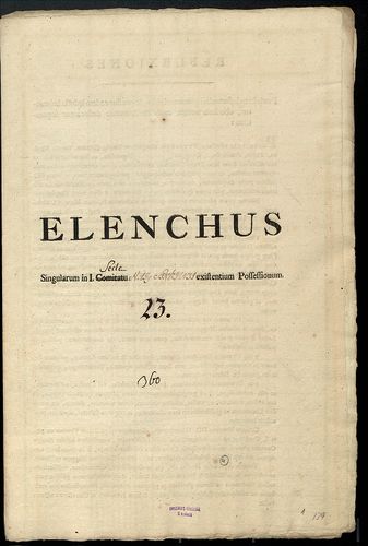 Elenchus singularum in i. Sede Nagysinkiensi existentium pos... [S 103 - No. 6/139-142.]