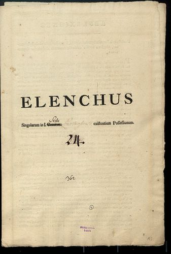 Elenchus singularum in i. Sede Szaszvarosiensi existentium p... [S 103 - No. 6/143-146.]