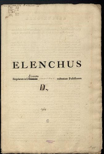 Elenchus singularum in i. Districtu Coronensi existentium po... [S 103 - No. 6/155-158.]