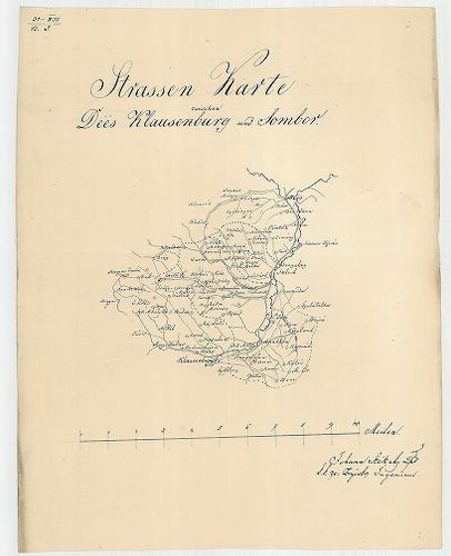 Strassen Karte zwischen Déés, Klausenbuerg und Sombor [S 105 - No. 175/7.]