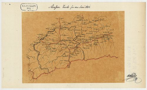 Strassen Karte für das Jahr 1851; Strassen-Karte für das Jah... [S 105 - No. 232/1-2.]