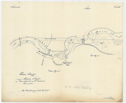 Plan Skizze vom Maros Flusse im Durchstichs [S 105 - No. 270.]