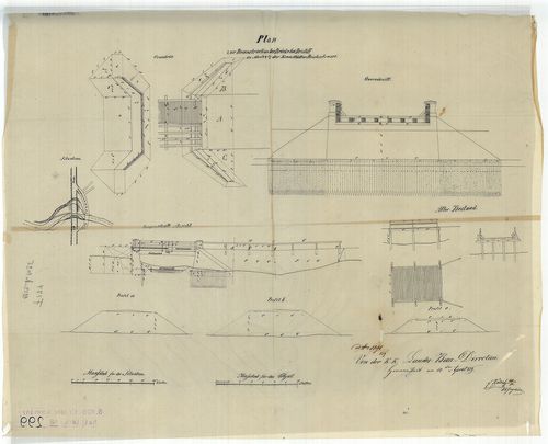 Plan zur Reconstruction der Brücke bei Dridiff [S 105 - No. 299.]