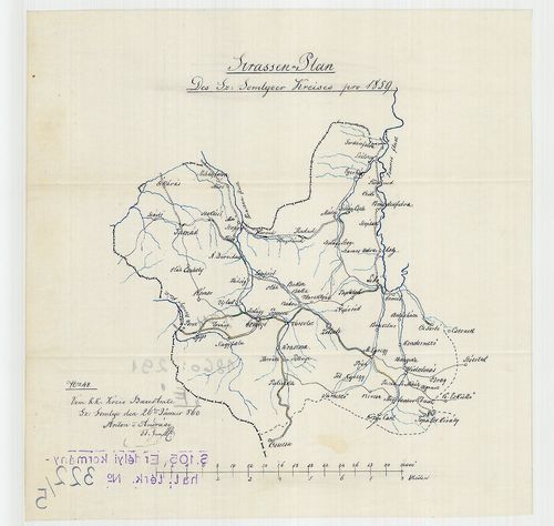 Strassen-Plan des Sz. Somlyoer Kreises pro 1859 [S 105 - No. 322/5.]