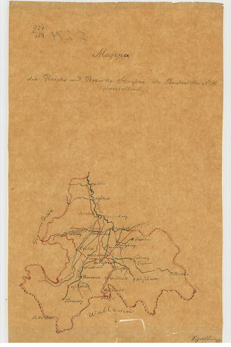 Mappa die Reichs und Bezirks Strassen des baubezirkes No. II... [S 105 - No. 504/3.]