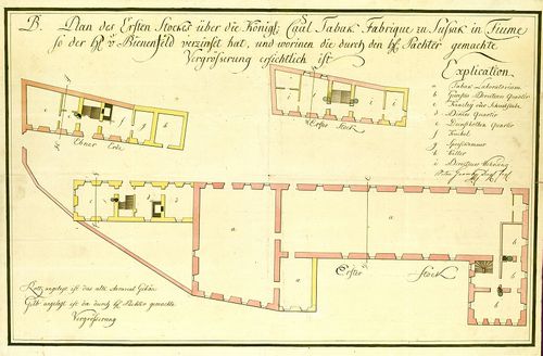 Plan des ersten Stockes über die könig. caal. Tabak Fabrique... [T 62 No 982/2]